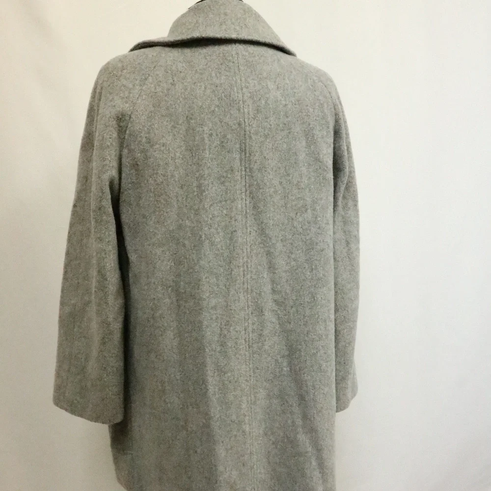 VTG ALORNA Gray Wool 3-Button Long Coat Sz LG - Picture 3 of 6